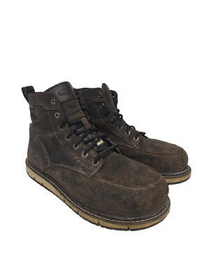 KEEN MENS SAN JOSE 6" WP ALUMINUM TOE Work Boots CASCADE BROWN/BLACK Size 8.5D